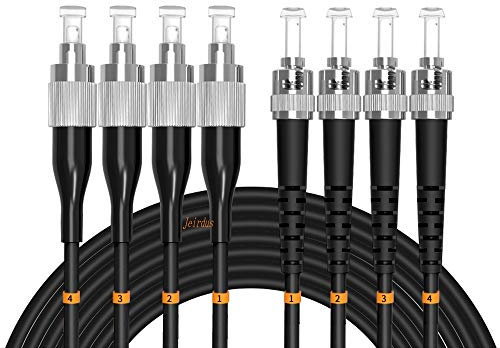 Jeirdus FC-ST Câble fibre optique 100 m FC vers ST Extérieur blindé 4 cœurs 9/125 SM