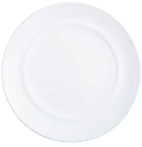 Luminarc Alexie 18pc Black White Opal Glass Dinner Set Dinnerware Modern Plates (6X Dessert Plates, White)