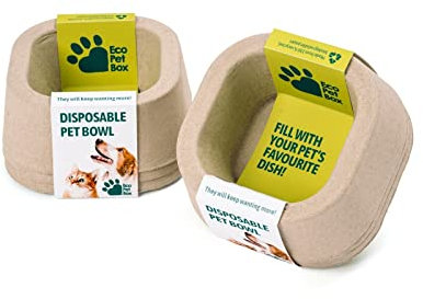 EcoPetBox Disposable Pet Bowl - Eco Friendly - Leak Free - Safe - Super Easy (3 Pack)