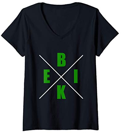 Damen BIKE - Lustiges Fahrrad Mountainbike Mtb T-Shirt mit V-Ausschnitt