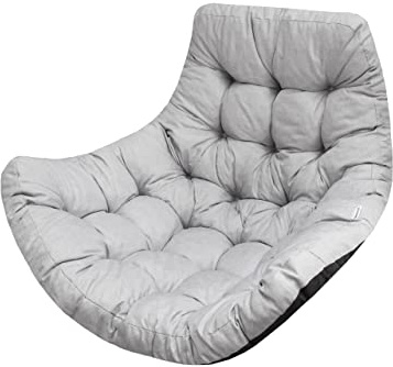 PillowPrim Hängesessel Kissen, Auflage für Polyrattan/Rattan Hängeschaukel, Polster, Hängekorb, Schaukel Korb, Schaukelkissen Rückenkissen in der Farbe Asche