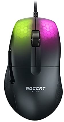 Roccat Kone Pro - Mouse da gioco leggero ed ergonomico ad alte prestazioni, nero