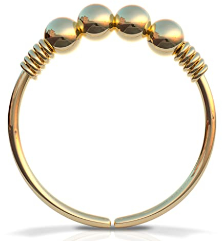 Gold Knorpel Ohrring - Dünn 20G 8mm Ring mit Goldene Perlen - Gold gefüllt Helix Piercing Schmuck