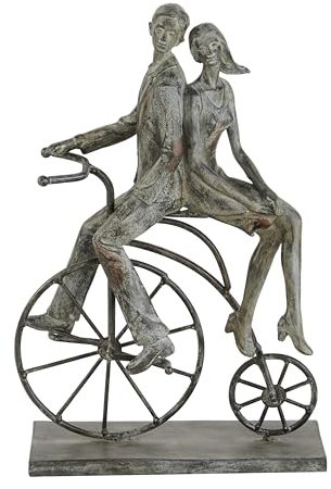 Deco 79 Traditionelle Fahrrad-Skulptur aus Polystein, 22,9 x 12,7 x 33 cm, Grau