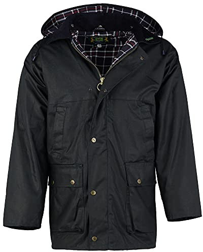 Romneys Country Veste cirée imperméable et coupe-vent avec capuche, bleu marine, S