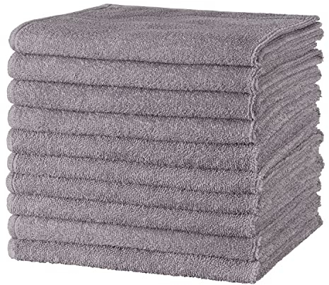 Moon 10er Pack Microfaser, Friseur, Handtücher, Salonhandtücher, ca. 50x90 cm von Floringo mit saugstarker Oberfläche (grau)