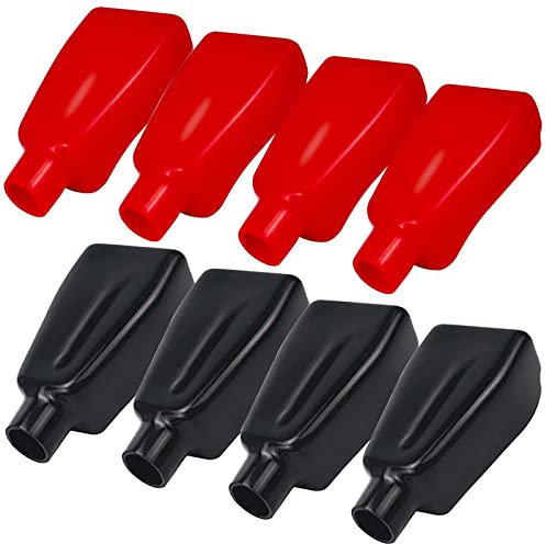 Battery Terminal Covers Battery Terminal Insulating Protector Caps Positive and Negative Cable Covers in Red and Black for Cars Boat Motorcycle (8)