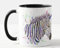 Vixar Zèbre Animaux Aquarelle Art Tasse Tasse Tasse Cadeau Anniversaire Travail Bureau Noël Thé Café (Noir)