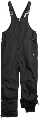 Perry Ellis Kids Snow Bib - Insulated Waterproof Bib Snow Pants with Secure Zip Cuff - Winter Pants For Girls and Boys (5-18), Size 8-10, Black