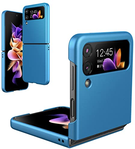Foluu for Samsung Galaxy Z Flip 4 Case, Galaxy Z Flip 4 Slim Phone Case, Premium Thin Full Protection Matte PC with Non-Slip Grip Protective Cover for Samsung Galaxy Z Flip 4 5G 2022 (Blue)