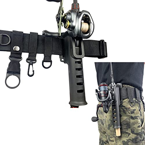 SRRPSPIGEON Angel-Taillenrutenhalter, Outdoor-Köder, Angeln, wichtige Werkzeuge (Gurtband, Kunststoff, Schwarz, ArmyGreen, Fischrutenhalter, Outdoor-Aktivitäten mit Handtüchern)