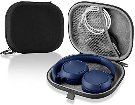 Linkidea Kopfhörer-Tragetasche kompatibel mit JBL Tune 670NC, Tune 660, Tune600BT, Tune570BT, Tune560BT, Tune520BT Hülle, schützende Hartschalen-Reisetasche mit Kabel, Ladegerät-Aufbewahrung (schwarz)