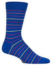 SockShop Mens and Ladies Striped Colour Burst Bamboo Socks with Smooth Toe Seams Pack of 1 Blue Monday 7-11