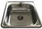 ANW HOME Fregadero de cocina con sifón, fregadero de cocina de acero inoxidable con agujero para grifo, fregadero de esquina de acero inoxidable empotrado (Satin - 48x48 cm)