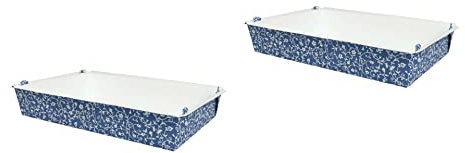 Demmler Back- und Auflaufform - Farbe: Blau - 4 Stück (2x2 Sets) - Rechteckige Einwegform aus stabilem Ofenkarton (28,5 x 18,5 x 5 cm) - Backfest bis 200 °C, gefrierfest bis -40 °C - Made in Germany