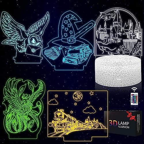 Moodlamp 5 in 1 Sets Magie Figuren 16 Farbwechsel mit Fernbedienung 3D Nachtlicht Kinder, Geschenk Weihnachten Geburtstagsgeschenk für Kinder Jungen Mädchen…