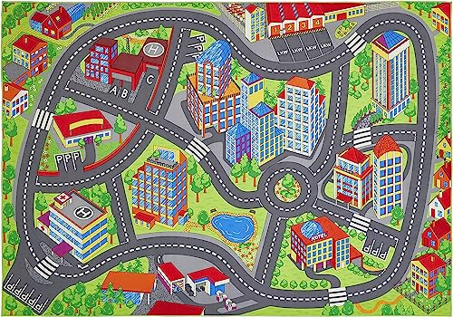 andiamo Teppich Spielteppich mit modernem Design pflegeleicht und strapazierfähig Spielunterlage für Kinder 140 x 200 cm Multi