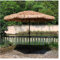 NOIRDA Parasol De Playa De Ø 270 Cm, Sombrilla De Terraza, Sombrilla De Paja con Techo De Paja con Manivela Manual, Poste Ø 38 Mm, para Jardín Junto A La Piscina Fiesta En El Patio