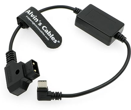 Alvin's Cables USB-C Type-C rechtwinkliges Netzkabel auf D-Tap Geregelter Ausgang 5V für Blackmagic Design Micro Converter, Sound Devices Mix Pre II 30cm