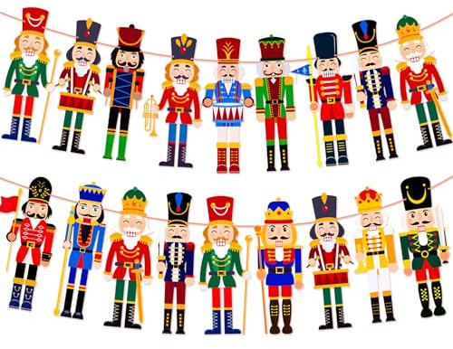 Christmas Nutcracker Party Banners King and Soldier Nutcracker Cutout Banner Nutcracker Holiday Party Decorations Nutcrackers Christmas Banner for Christmas Party Supplies