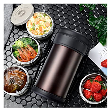 TEmkin Bento Box, loncheras apilables a prueba de fugas, 3/4 compartimentos, lonchera de acero inoxidable para viaje, escuela, camping (púrpura 2,5 L)