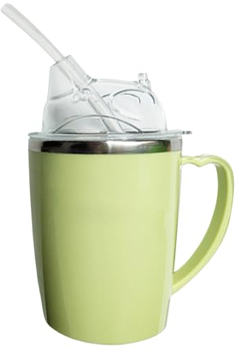 Becher für ältere Menschen, 350 ml Spill Proof für Erwachsene Sippy Cup mit Stroh, 3-in-1-Dysphagie-Tassen aus Edelstahl mit Griff, Erwachsenen-Trinkbecher für ältere Menschen mit behinderten Patient