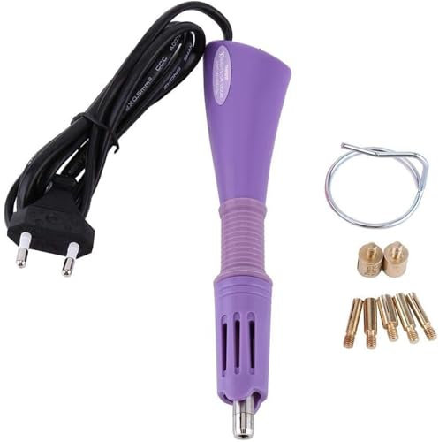 Hotfix Applikator, Schnelles Aufheizen Hot Fix Zauberstab Strass, DIY Applikator Verschönerung Werkzeuge, Zum Setzen von Strasssteinen und Perlen, EU Stecker (Lila)