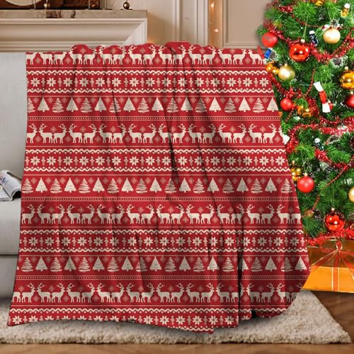 KXHHYB Coperta natalizia 130x150cm,coperta divano natalizia, coperta natalizia matrimoniale morbida e calda, per divano, ufficio, viaggi all'aperto (B,130x150cm)