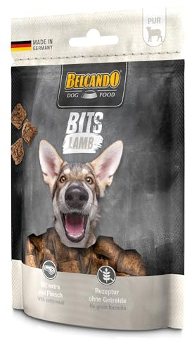 Belcando Bits Lamb | 4er Pack | 4 x 90 g | Snack für Hunde | Mit extra viel Fleisch | Nur eine tierische Proteinquelle | Ohne Getreide | Ohne Verwendung von Zucker
