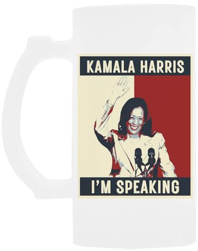 Udaytee Kamala Harris Ich Spreche Pop Art Biertrinkbecher Aus Glas Mit Henkel