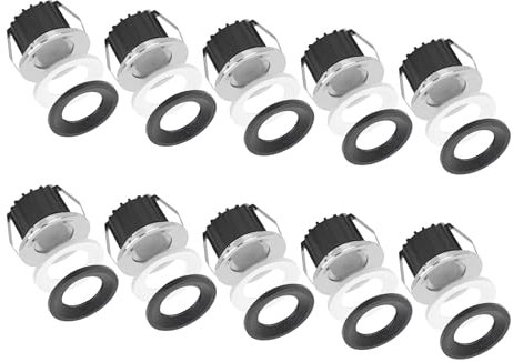 SIGMALED LIGHTING, Mini-LED-Einbaustrahler 3W, Spritzwassergeschützt für den Außenbereich, dimmbar, Warmweiß 3000K, 300 Lumen, IP54 Runde Einbauspot, 220V / 230V AC, 10er-Pack (5 Box mit 2 Stuck)