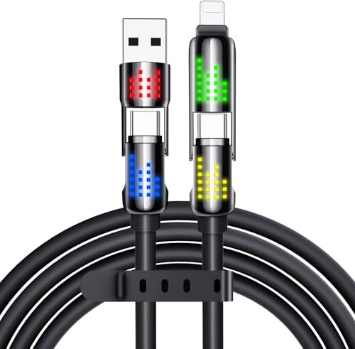 MAGIC JOHN Cable USB C 4 en 1, 240 W, carga rápida y sincronización de datos