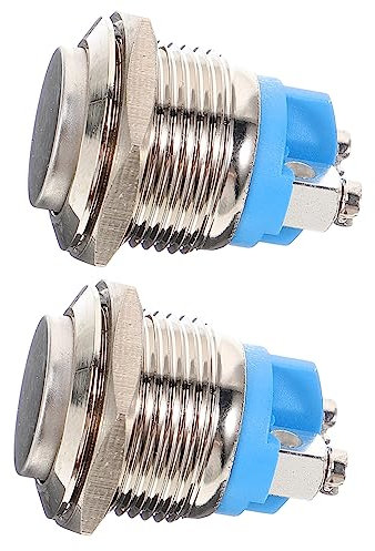 jojofuny 2 Botones de Timbre para Puerta Botón Pulsador para Timbre Reinicio Automático Montaje en Panel