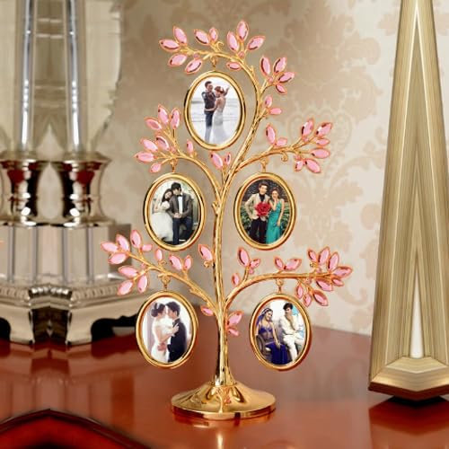 Custom Tree Bilderrahmen Familienstammbaum/Genealogie Bilderrahmen mit Fotos Wanddeko Tischdekorationen Jubiläum/Familie Geschenke (Ellipse-5 Foto)