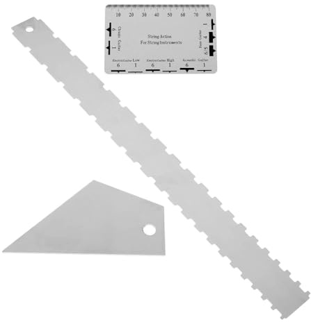 Lbvzxkad Guitar Neck Ruler Neck Fingerboard Pin Height Measuring Ruler Triangle Ruler Guitar Maintenance Chord Set