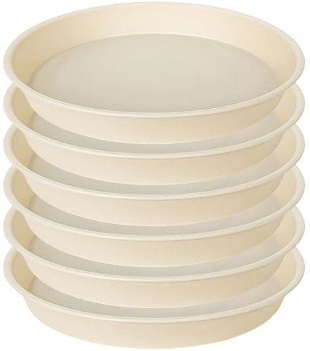 Bleuhome Pflanzenuntersetzer, Wasserauffangschale, strapazierfühig, für Innen- und Außenbereich, 10,2 cm, Beige, 6 Stück
