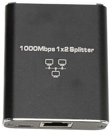 Ethernet Splitter, Gigabit Network Splitter Switches 1 to 2, USB Powered LAN with High Data Throughput, Premium Materials for Cat5/5e/6/7/8 Cable, Wide Compatibility