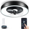 Aigostar Ventilador Techo con Luz LED Alexa - 40W, 4400LM, 2700K-6500K Regulable, Motor DC Silencioso, 6 Velocidades, Lampara Ventilador Techo Inteligente con Mando y Gateway, Ø50cm
