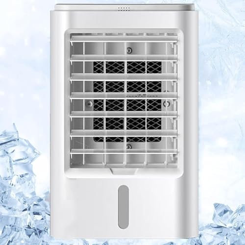 XSDAJSD Aire Acondicionado portátil para Cabina de camión o Caravana, 4 en 1 con Control Remoto, 4 Paquetes de Hielo, 3 velocidades y Temporizador, 12 V