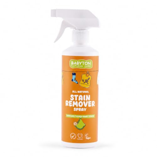 Babyton Natürliches Fleckenentferner-Spray für Babykleidung 500 ml – Pflanzlich, Ungiftig, Alkoholfrei, Sicher für Empfindliche Haut – Umweltfreundlicher Textil-Fleckenreiniger