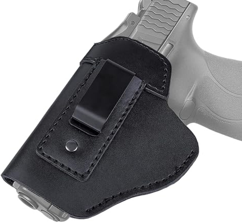Gun Holster, Versteckter Pistolenholster Leder Verdicktes Ledermaterial Kompakt Und Leicht Breite Anwendbarkeit Gun Holster Concealed Carry Für Glock Walther P99 PPQ SFP9 PK380 (Schwarz, Links)