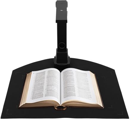RABEEXP Scanner de documents - Scanner portable A3 avec OCR et lumière de remplissage LED pour Windows+Mac, haute résolution 8-12 MP, noir