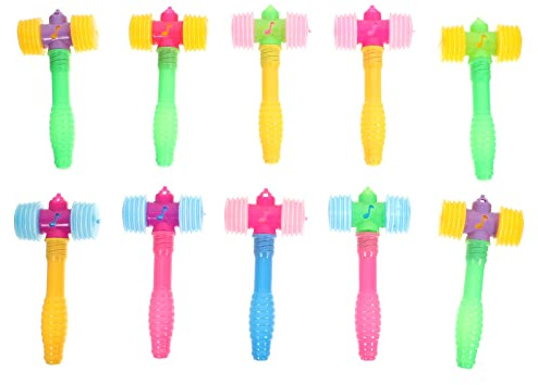 TOPPERFUN Jouet à Marteler 10 Pièces en Plastique, pour Garçon et Filles | Petit Jouet à Frapper Son, pour Garçon et Filles, Favorise la Dextérité, Coordination Œil Main Couleur Aléatoire