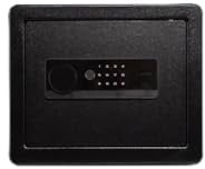 NIKCORP - Tresor für Zuhause 30x35x30, Möbeltresor aus Stahl mit Gepolstertem Innenraum aus PU-Leder, Geldverstecke, Schwarz, Biometrischem Fingerabdruck