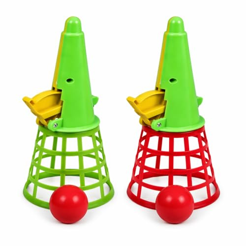STUWU Fangbecher 2er Set Kinder – Fangspiel mit Ball, Wurfspiel, Geschicklichkeitsspiel, Kindergeburtstag Mitgebsel, Outdoor Indoor