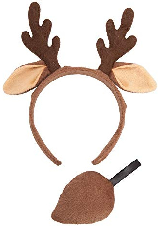 Wicked Costumes Animal Ears & Tail Set Reindeer Fancy Dress Accessory Plush Christmas