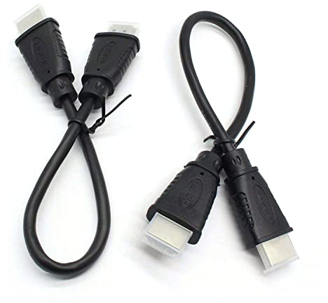 Security-01 Lot de 2 câbles HDMI 4K ultra haut débit, cavalier HDMI 0,25 m, OD 5,0 mm