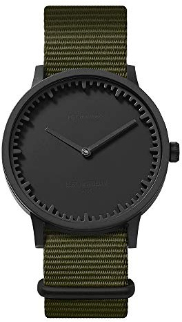 LEFF amsterdam - T40 - Armbanduhr - Schwarzes Gehäuse - Grünes Nylon Armband - Ø 40mm - Quarzuhrwerk