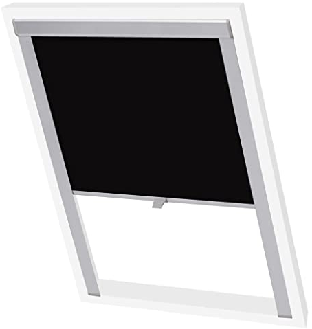 vidaXL Verdunkelungsrollo Dachfensterrollo Verdunkelung Klemmrollo Dachrollo Verdunklungsrollo Seitenzugrollo Schwarz CK04