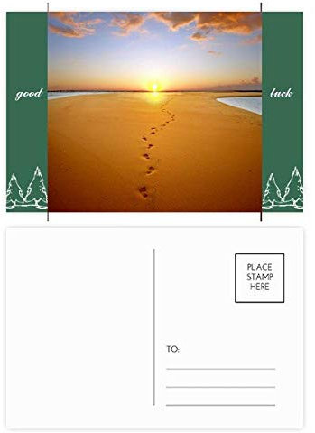 Postkarten-Set mit Fußabdruck, Motiv: Sonnenuntergang, Seide, Kamel, Wüste